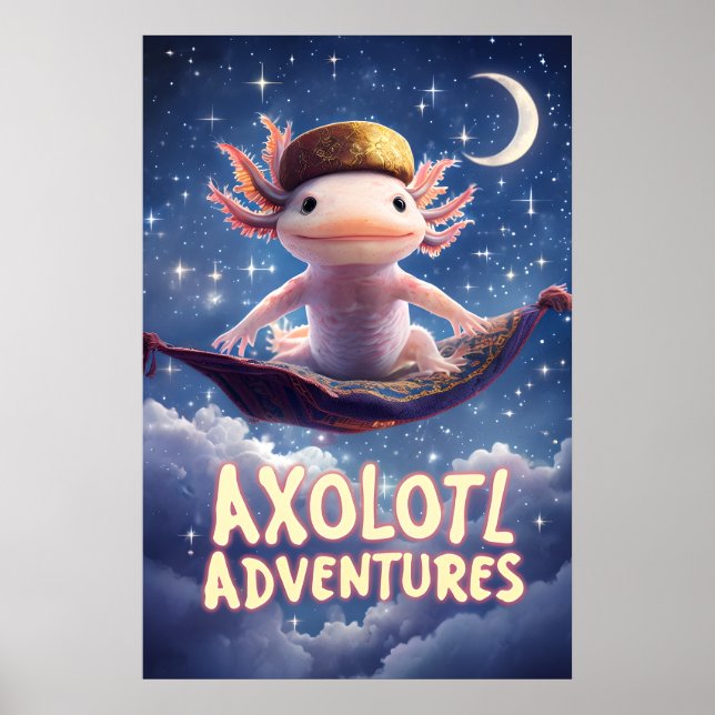 Póster Axolotl Adventures Poster - Flying Carpet Fantasy (Frente)