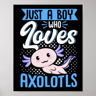 Póster Axolotl Amo Solo Un Niño Que Ama A Axolotls Kawaii