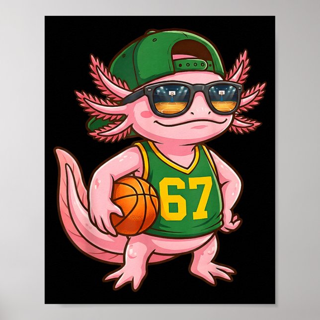 Póster Axolotl Basketball 67 Gen Alpha Slang Srts Men Boy (Frente)