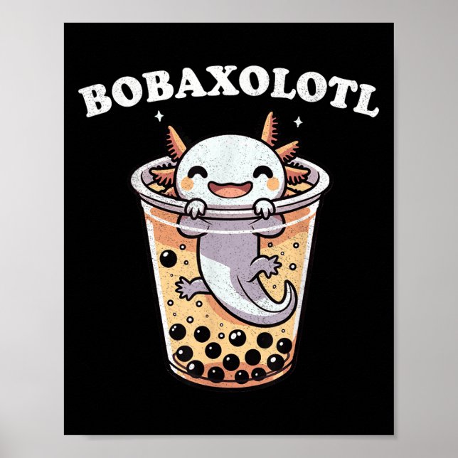 Póster Axolotl Boba Tea Bubble Tea Tea Tea Tea Anime Axol (Frente)