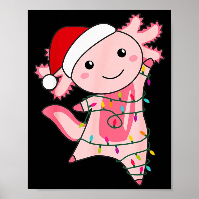 Póster Axolotl Christmas Fairy Light Christmas Axolotl  (Frente)
