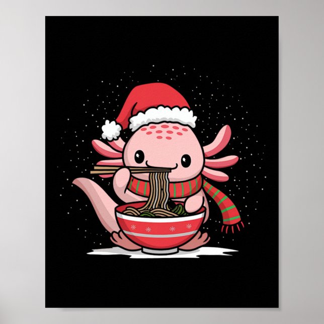 Póster Axolotl Comer a Navidades de Ramen Pajama Animal J (Frente)