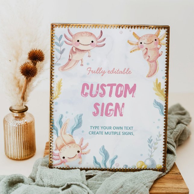 Póster Axolotl Cute Chica Rótulo de mesa de fiesta de cum (Subido por el creador)