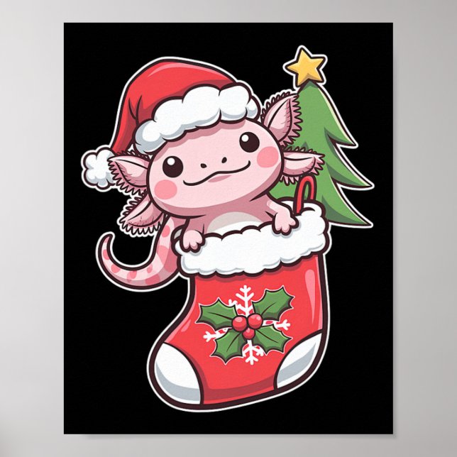 Póster Axolotl Cuto Para Navidades Axolotl (Frente)