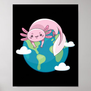 Póster Axolotl Día de la Madre Tierra Gracioso Para El Am