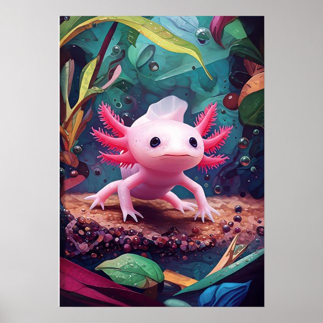 Póster Axolotl el soñador subacuático (Frente)