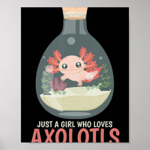 Póster Axolotl Fish Tank Axolotl Preguntas Cuestas Anime 