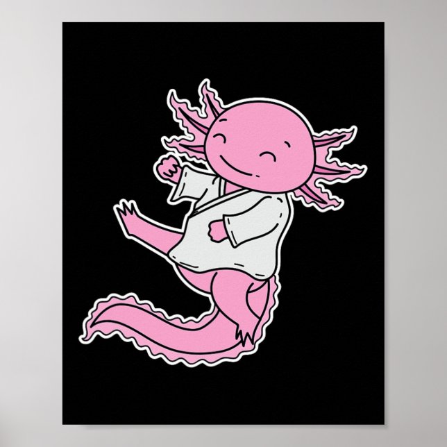 Póster Axolotl Hace Karate (Frente)