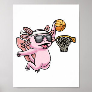 Póster Axolotl Jugador de Sketll Juega Niños Deportivos