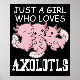 Póster Axolotl Niños Kawaii Axolotl Chicas de regalo Axol