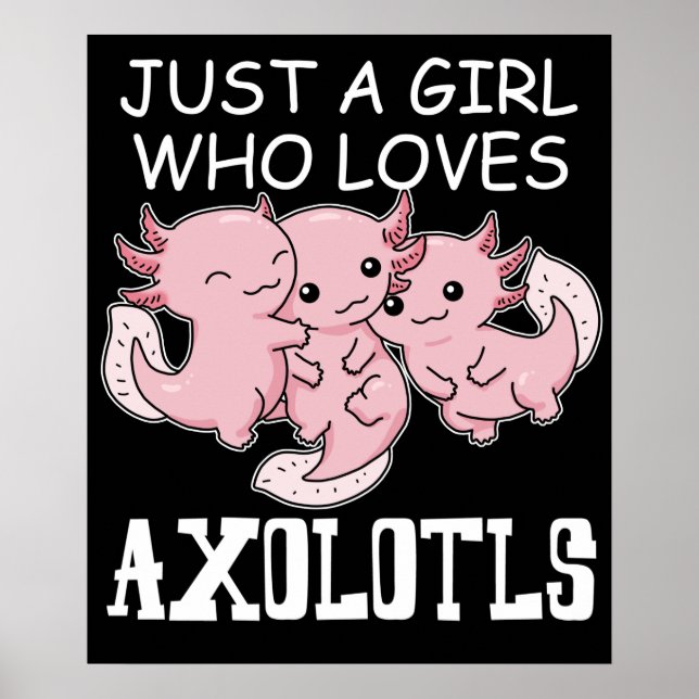 Póster Axolotl Niños Kawaii Axolotl Chicas de regalo Axol (Frente)