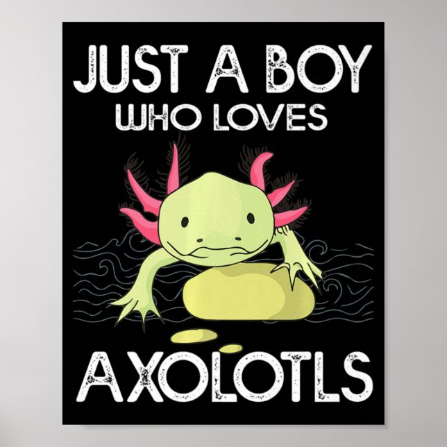 Póster Axolotl Regalo Anime Japonés Solo Un Niño Que Ama  (Frente)