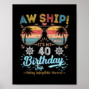 Póster ¡Ay Barco! Es mi viaje de cumpleaños número 40 Cru