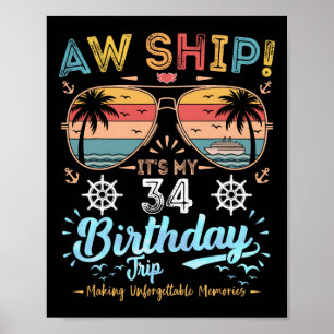 Póster ¡Ay Barco! Es mi viaje de cumpleaños número &#; Cr