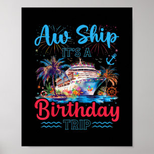 Póster Ay Barco Es Un Viaje De Cumpleaños Crucero De Vaca