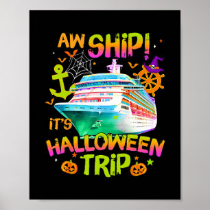 Póster ¡Ay Barco! Es un viaje de Halloween Crucero de Hal