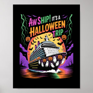 Póster Ay Barco Es Un Viaje De Halloween Divertido Crucer