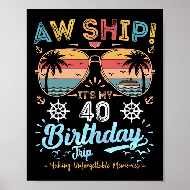 Póster ¡Ay Caramba! Es mi crucero de cumpleaños número 40 (Frente)