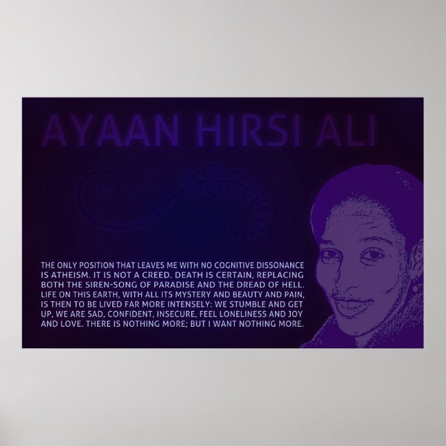 Póster Ayaan Hirsi Ali | Ningún Poster de disonancia cogn (Frente)