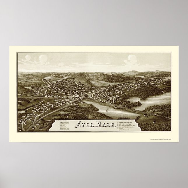 Póster Ayer, MAMÁES Mapa Panorámico - 1886 (Frente)