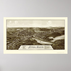 Póster Ayer, mapa panorámico de las MAMÁES - 1886