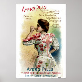 Póster Ayers Pills Publicidad Vintage