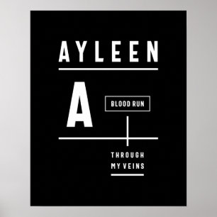 Póster Ayleen Nombre Personalizado Regalo de cumpleaños
