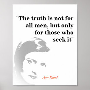 Póster Ayn Rand Cita Sobre La Verdad