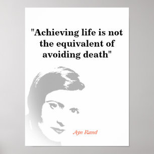 Póster Ayn Rand Cita Sobre La Vida
