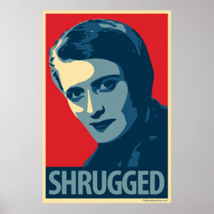 Póster Ayn Rand - encogido: Poster de la parodia de Obama