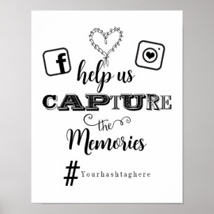 Póster Ayuda a Capturar el Hashtag de los Recuerdos Letre