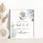 Póster Ayuda azul a la novia ocupada Dirección un sobre<br><div class="desc">La floral azul ayuda a la novia ocupada Dirección un Poster de sobres Los elementos coincidentes disponibles.</div>