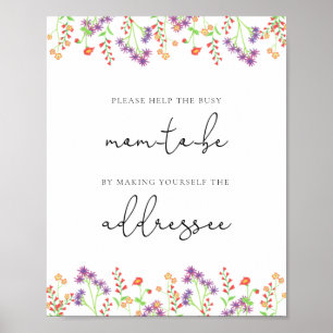 Póster Ayuda de flores para que la futura mamá ocupada ab