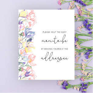 Póster Ayuda de flores para que la futura mamá ocupada es