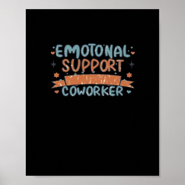 Póster Ayuda emocional Coworker Funny y Classic (Frente)