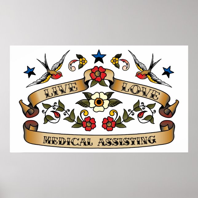 Póster Ayuda médica de amor vivo (Frente)