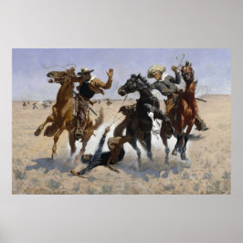 Póster Ayudando a un camarada de Frederic Remington