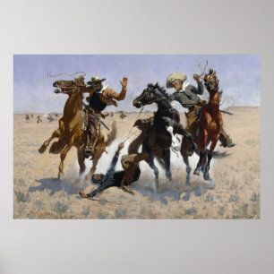 Póster Ayudando a un camarada de Frederic Remington