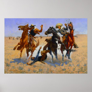 Póster Ayudando a un camarada Frederic Remington 1890