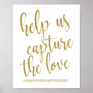 Póster Ayúdanos a Capturar el Amor Letrero de Boda 8x10 G