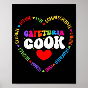 Póster Ayudante de Cocina de Cafetería del Equipo de Serv