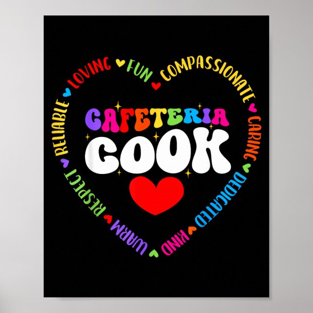 Póster Ayudante de Cocina de Cafetería del Equipo de Serv (Frente)