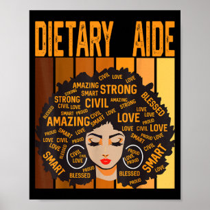 Póster Ayudante Dietético Orgulloso Mes de la Historia Ne