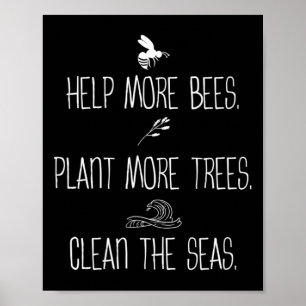 Póster Ayudar A Que Más Abejas Planten Más Árboles A Limp
