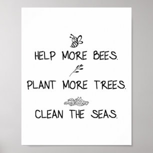 Póster Ayudar A Que Más Abejas Planten Más Árboles A Limp