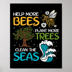Póster Ayudar A Que Más Abejas Planten Más Árboles A Limp