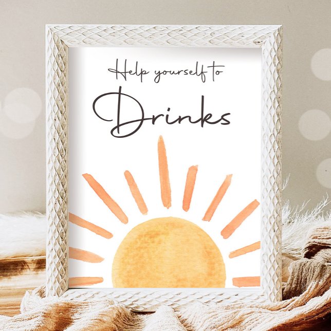 Póster Ayúdase a beber boho Sunshine Birthday (Subido por el creador)