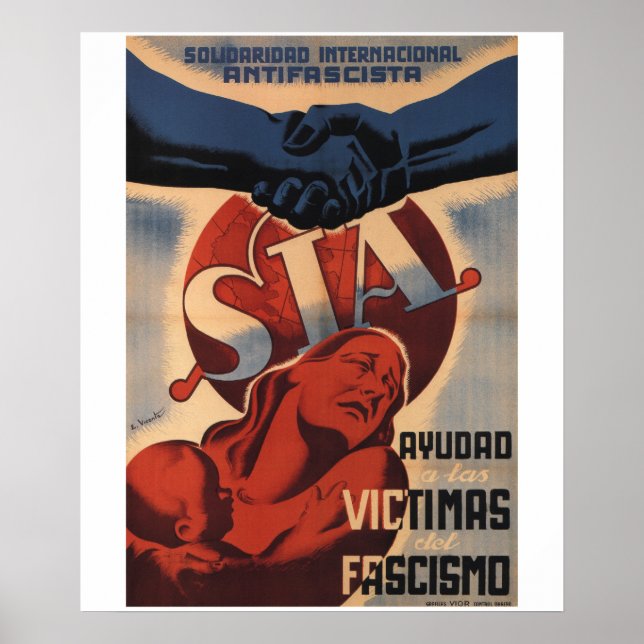 Póster Ayude a las víctimas del Poster de propaganda (Frente)