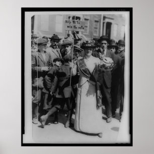 Póster Ayúdenos a ganar el sufragio de las mujeres del