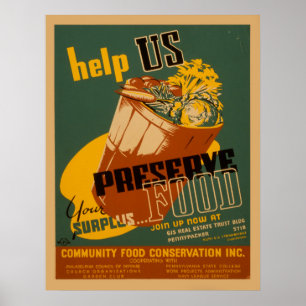 Póster Ayúdenos a preservar su poster de sobra de WPA de
